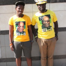 YELLOW TEAM: ANC supporters smile for the camera.